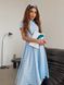 Жіноча сукня з квітковим принтом з тканини софт. Модель №623, колір блакитний, розмір 42-44 №623 фото