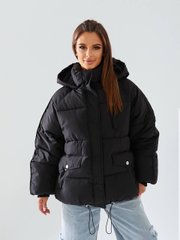 Зимова курточка з капюшоном Фабричний Китай. Модель t115 колір чорний, розмір XL(48) t115 фото