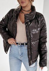Весняна жіноча коротка демісезонна куртка на змійці+кнопки. Модель Q1046, колір чорний, розмір 50-52 Q1046 фото