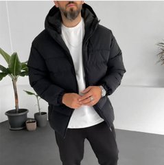 Теплая, стильная мужская куртка с капюшоном. Модель: О03, чёрный, размер 56-58 О3/ 03 фото
