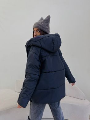 Жіноча тепла куртка з капюшоном плащівка на синтепоні № 575, розмір 42-44, колір чорний №575 фото