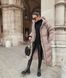 Жіноче зимове пальто на блискавці з капюшоном плащівка Лаке, селікон 300. Модель 601 колір беж, розмір 42-44 601 фото