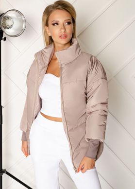 Жіноча куртка на синтепоні кольору беж розмір 44-46, №1066 1066 фото