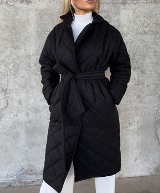 Стьобане пальто. Модель Q958, колір чорний, розмір 50-52 Q958 фото