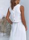 Жіночий костюм блуза та юбка на гудзиках, американський креп. Модель №593, колір білий, розмір 42-44