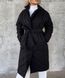 Стьобане пальто. Модель Q958, колір чорний, розмір 50-52