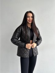Демісезонна куртка жіноча плащівка Лаке, синтепон 100, рибана. Модель Н1068 колір чорний, розмір 46-48 Н1068 фото