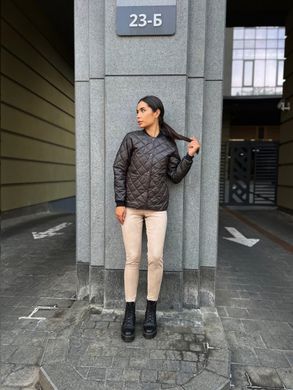 Демісезонна куртка жіноча плащівка Лаке, синтепон 100, рибана. Модель Н1068 колір чорний, розмір 46-48 Н1068 фото