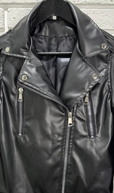 Стильна жіноча куртка косуха з поясом. Модель 615 колір чорний, розмір 44-46 615 фото
