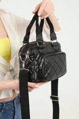 Стьобана чорна жіноча сумочка через плече. Модель №ОС5 №ОС5 фото