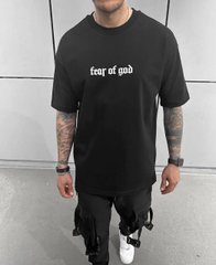 Футболка чоловіча літня «fear of god» Мод #П394 колір чорний, розмір 48-50 П394 фото