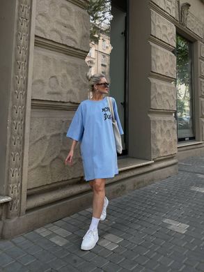 Платье-футболка Дональд Дак в стиле oversize, 100% хлопок. Модель В388 цвет голубой, размер универсальный 42-46 В388 фото