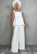 Льняний жіночий брючний костюм (блузка та штани). Модель №625, колір білий, розмір універсальний №625 фото