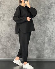 Кашеміровий брючний костюм. Модель К3291 колір чорний, розмір 54-56 К3291 фото