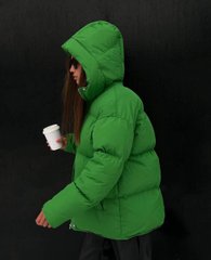 Куртка жіноча з капюшоном плащівка Лаке, селікон 200. Модель 602 колір зелений, розмір 46-48 602 фото