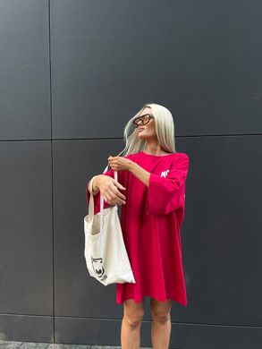 Платье-футболка Дональд Дак в стиле oversize, 100% хлопок. Модель В388 цвет малина, размер универсальный 42-46 В388 фото