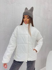 Жіноча куртка євро-зима, плащівка Лаке, селікон 200. Модель 596 колір білий, розмір 42-44 596 фото