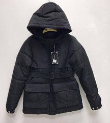 Жіноча куртка щільна матова плащівка, наповнювач синтепон 200. Модель С0103, колір чорний, розмір 46-48 С0103 фото