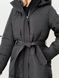 Жіноча довга тепла куртка. Модель: R0421, колір чорний, розмір 48
