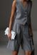 Жіночий стильний костюм жилетка та шорти. Модель №622, колір графіт, розмір 44-46