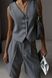 Жіночий стильний костюм жилетка та шорти. Модель №622, колір графіт, розмір 44-46