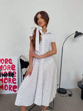 Жіноча сукня з квітковим принтом з тканини софт. Модель №623, колір білий, розмір 44-46 №623 фото