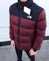Стильная мужская куртка The North Face на синтепоне #П247,размер 50-52, бордо #П247 фото