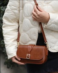 Жіноча сумка крос-боді еко шкіра регульований ремінець, колір коричневий 2091 фото