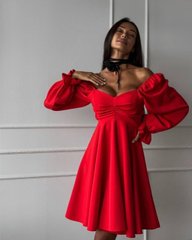 Сукня з довгим рукавом. Мод. W1378, колір червоний, розмір 54-56  W378/1378 фото