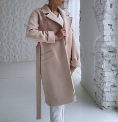 Женское кашемировое пальто с поясом на подкладке. Модель: Т360, цвет пудра, размер 46-48 Т360 фото