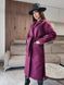 Пальто жіноче кашемірове, на підкладці, подовжене, на запах, з кишенями і поясом, №1039, колір марсала №1039 фото